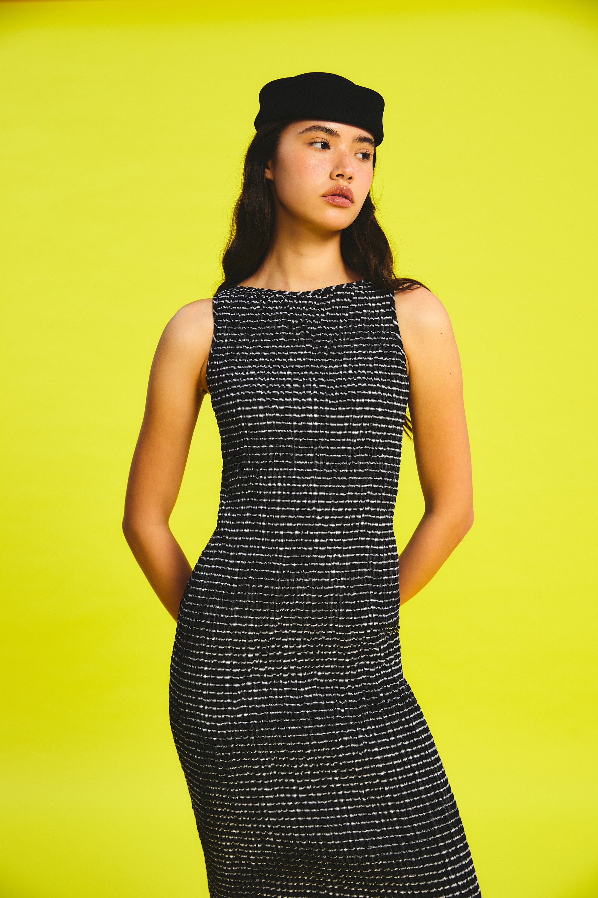 OTHER STORE Riviera Smocked Cut-Out Midi Dress