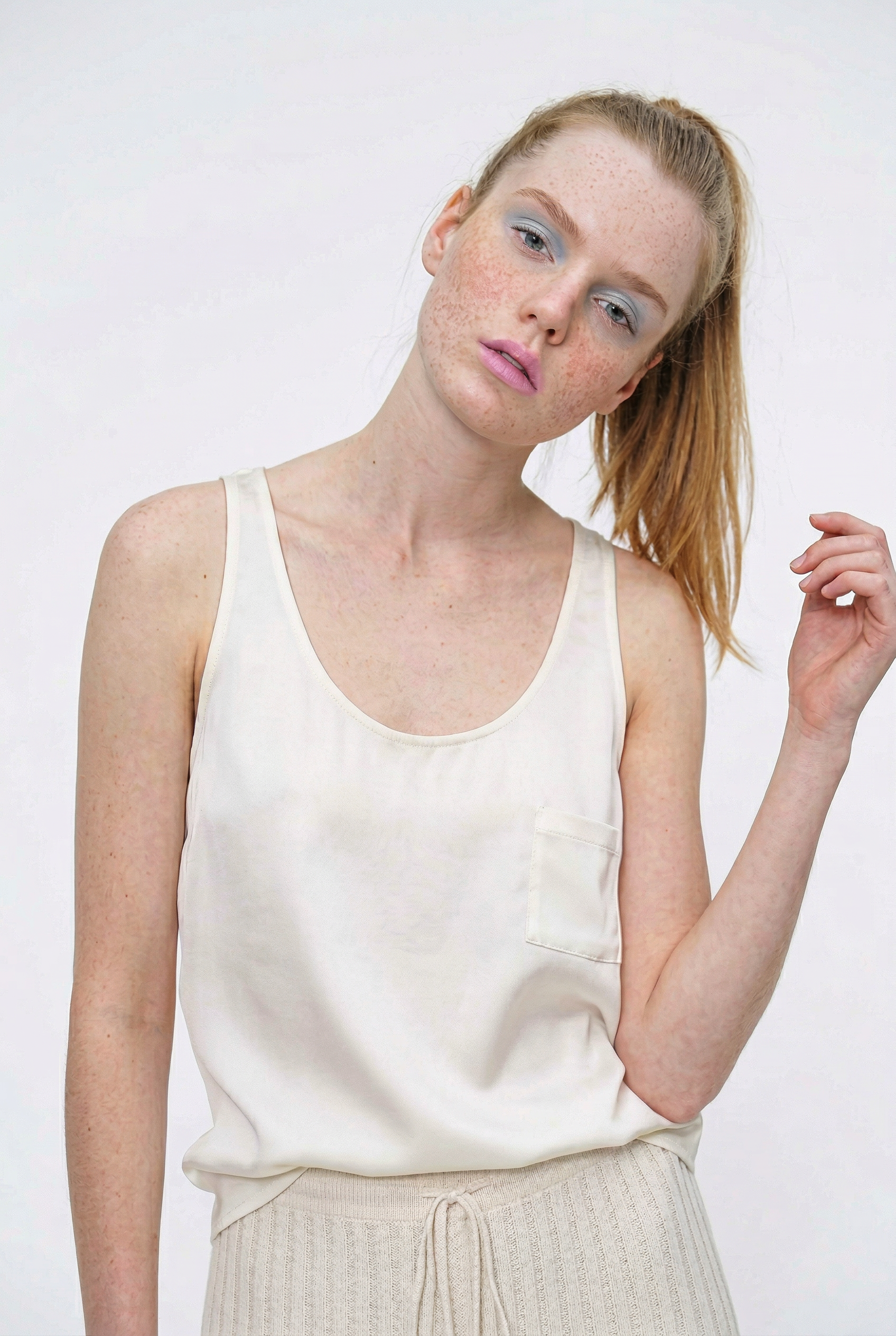 OTHER STORE Silk-Touch U-Neck Triacetate Tank Top in Pearl Ivory