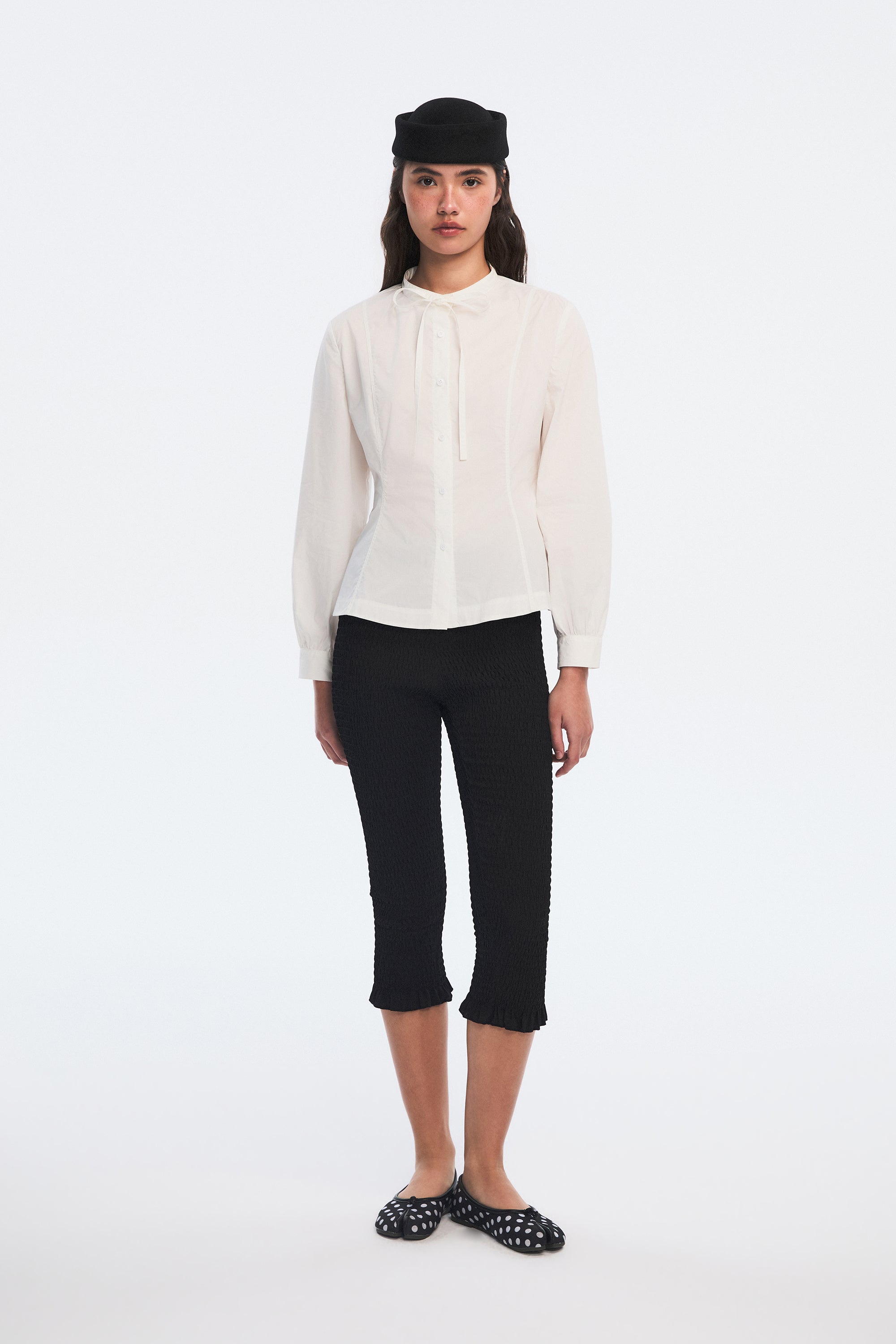 OTHER STORE Sonata Sculptural Shirt in Lily White