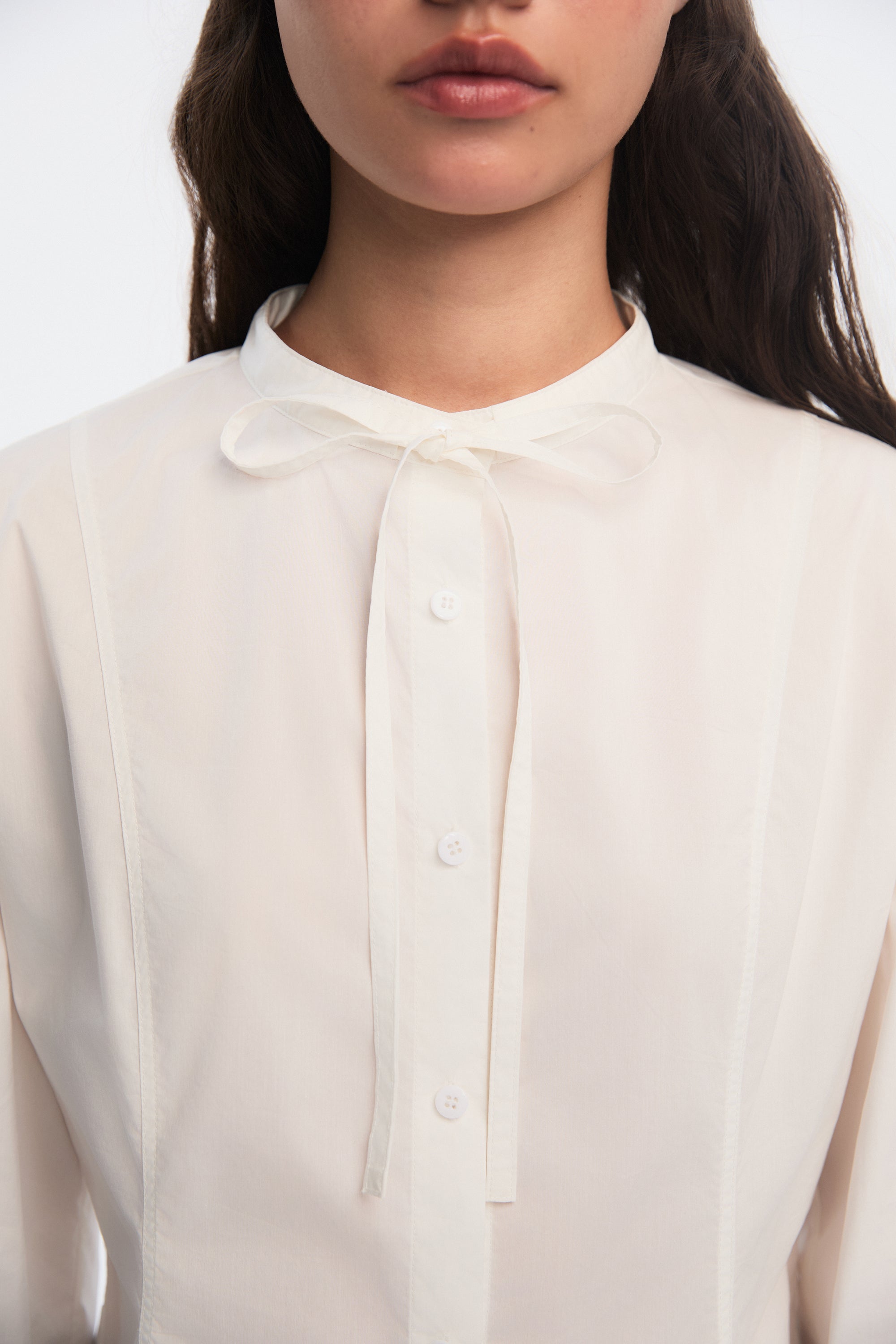 OTHER STORE Sonata Sculptural Shirt in Lily White