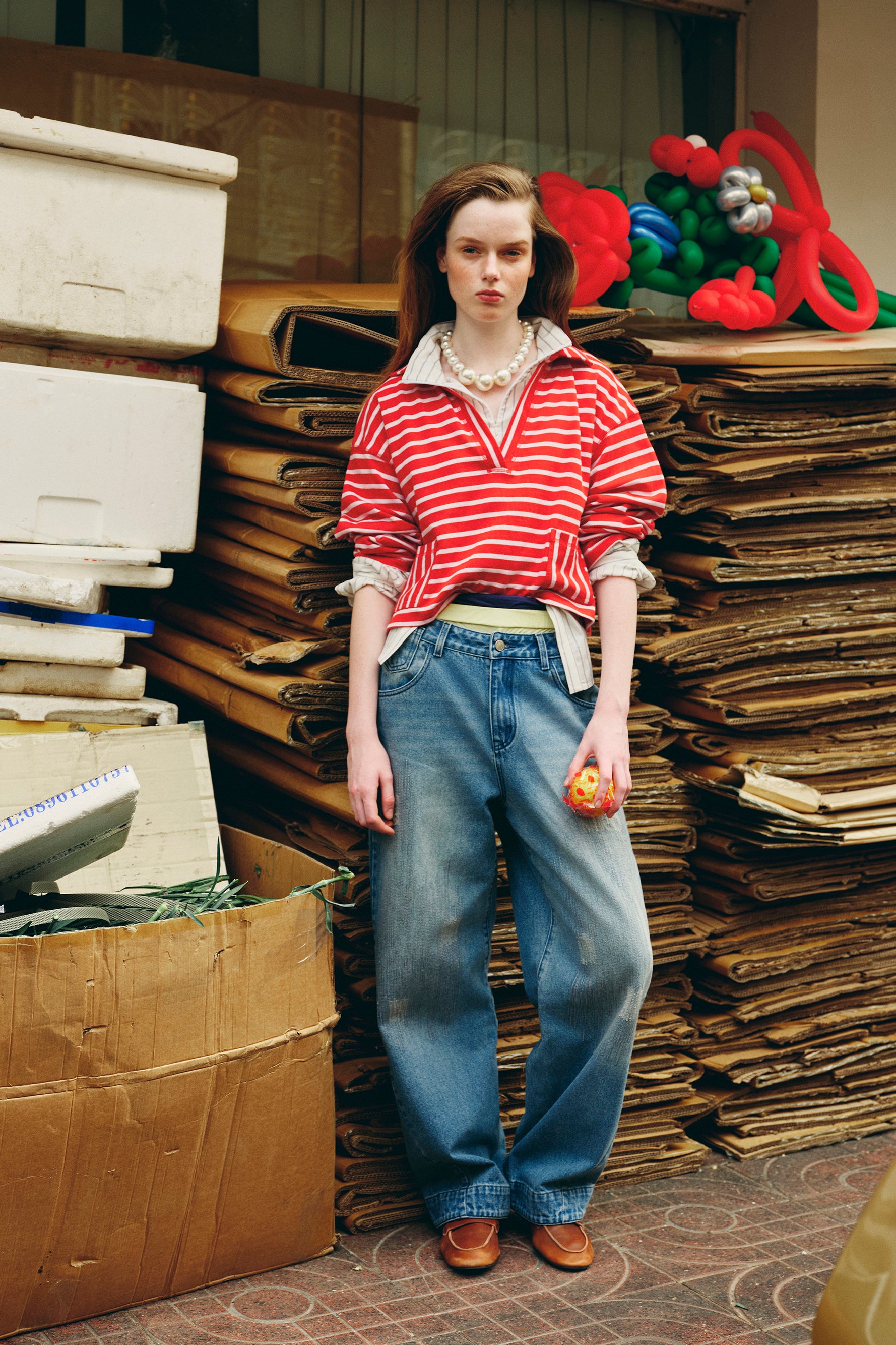 OTHER STORE Trace Embroidered Patchwork Vintage Jeans