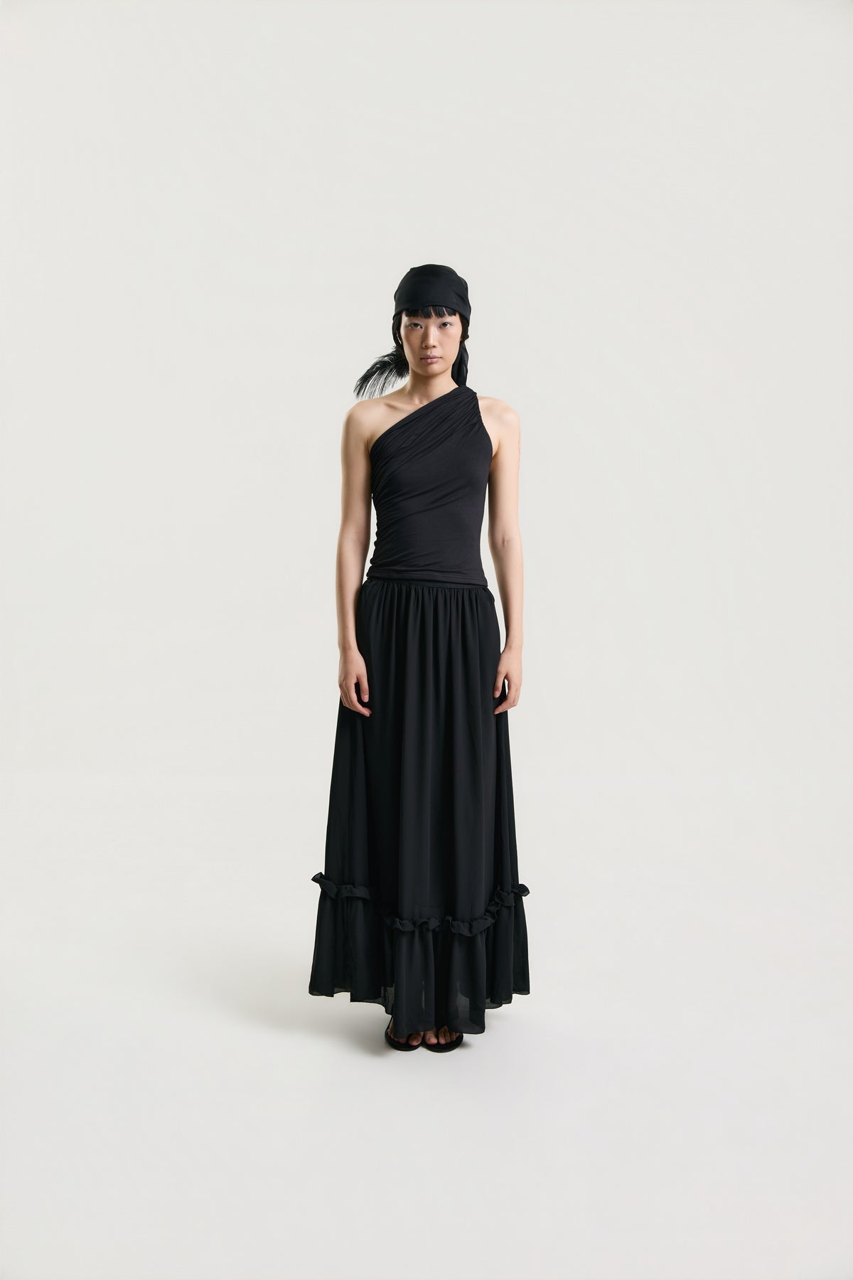 OTHER STORE Zaria Sculpted One-Shoulder Top in Black