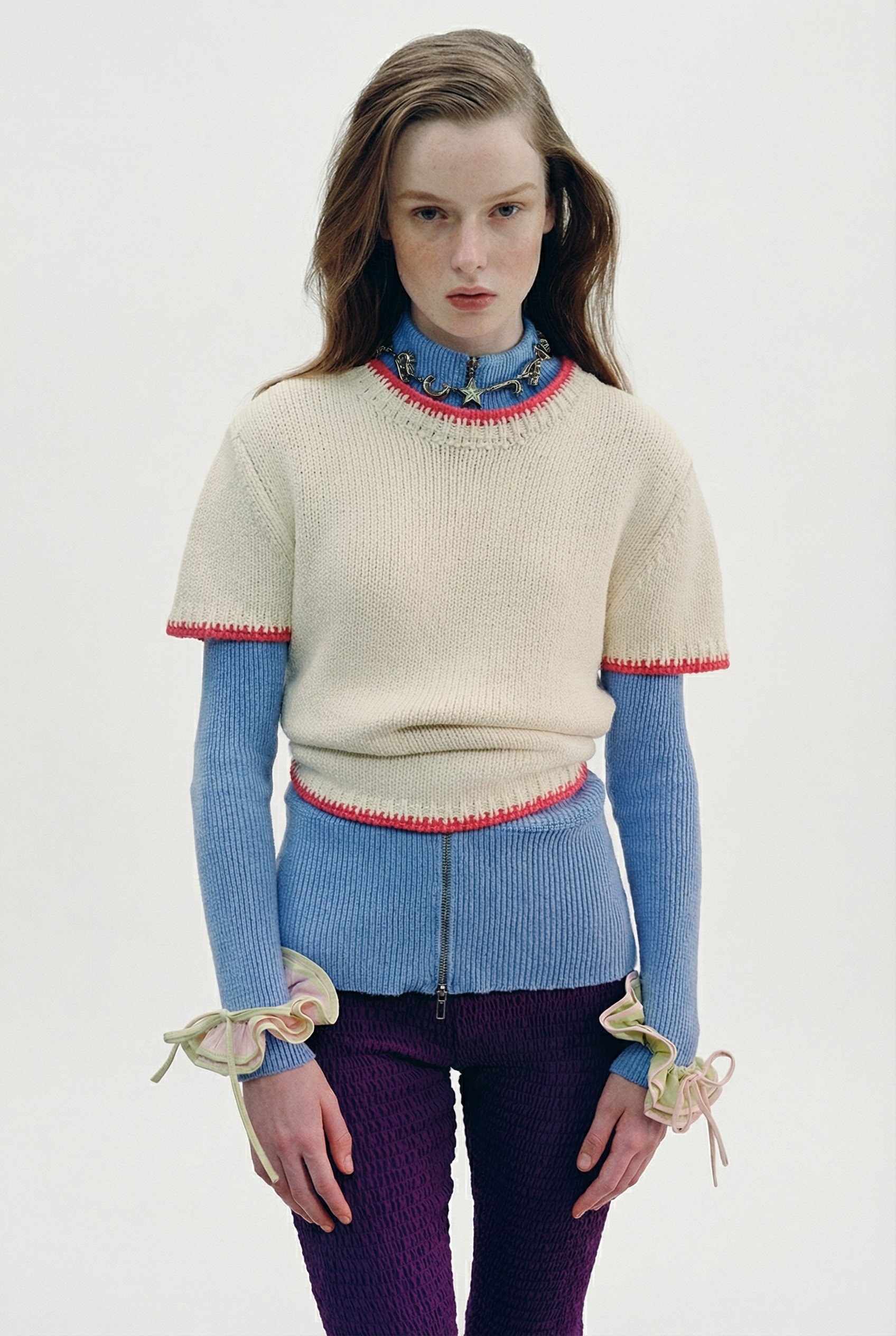 OTHER STORE Aura Hand-Crochet Straight-Fit Knit Tee In White