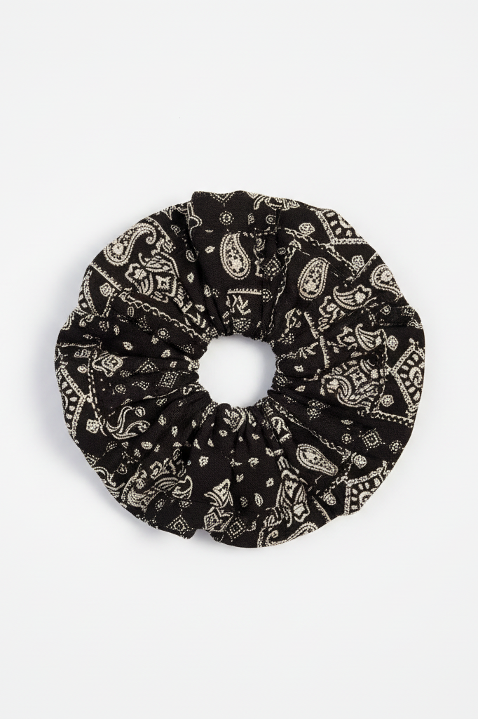 OTHER STORE Cloud Paisley Double-Layer Hair Scrunchie In Black