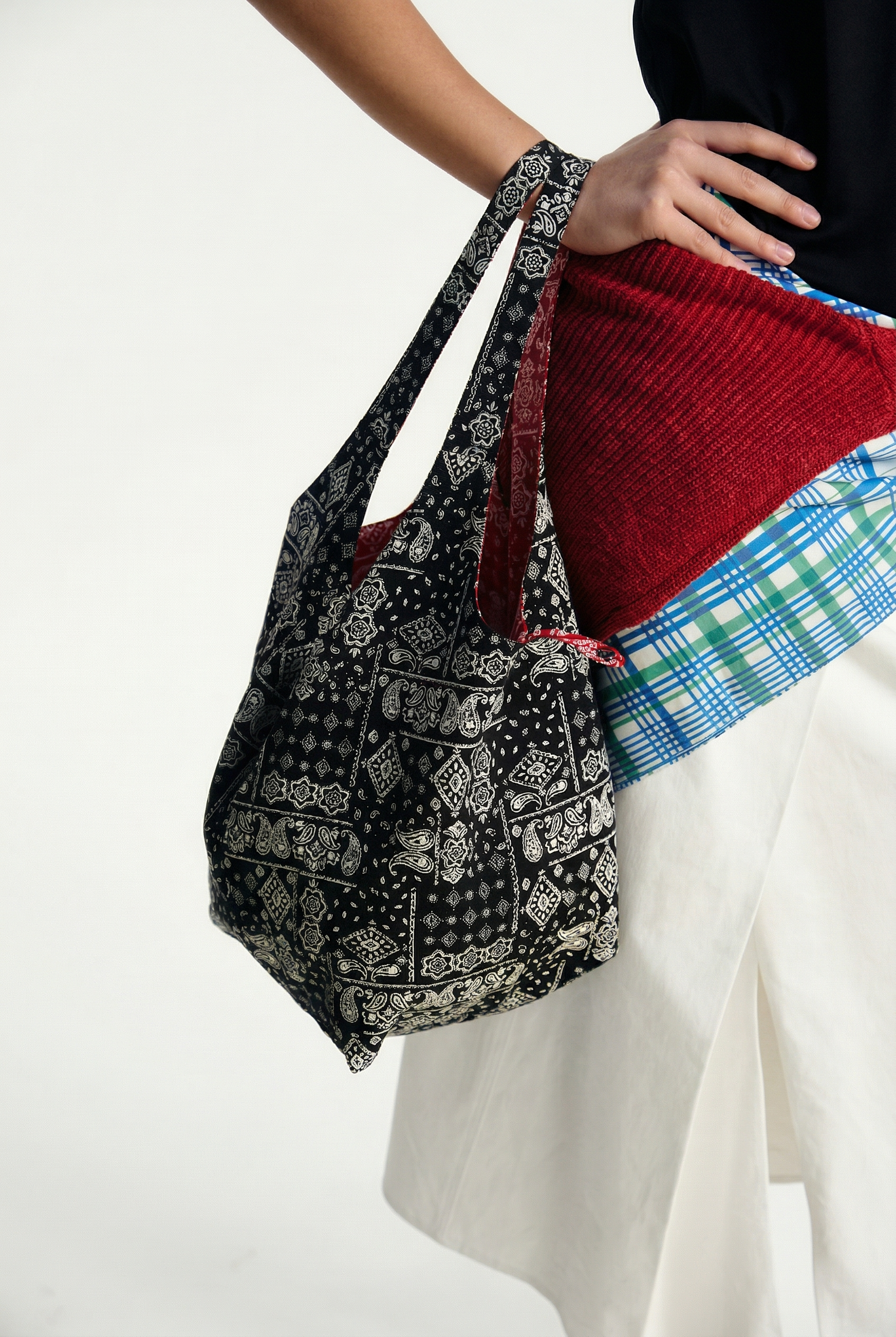 OTHER STORE Duet Cashew Print Reversible Foldable Mini Tote