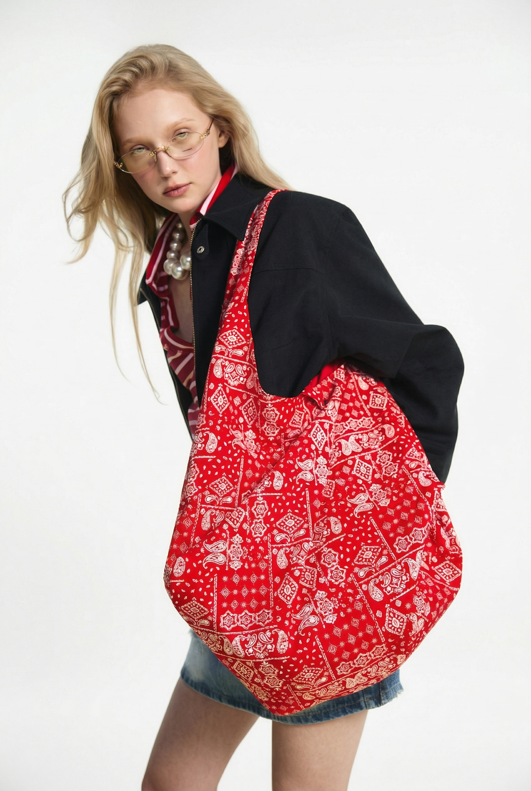 OTHER STORE Duet Paisley Reversible Large Utility Tote In Red