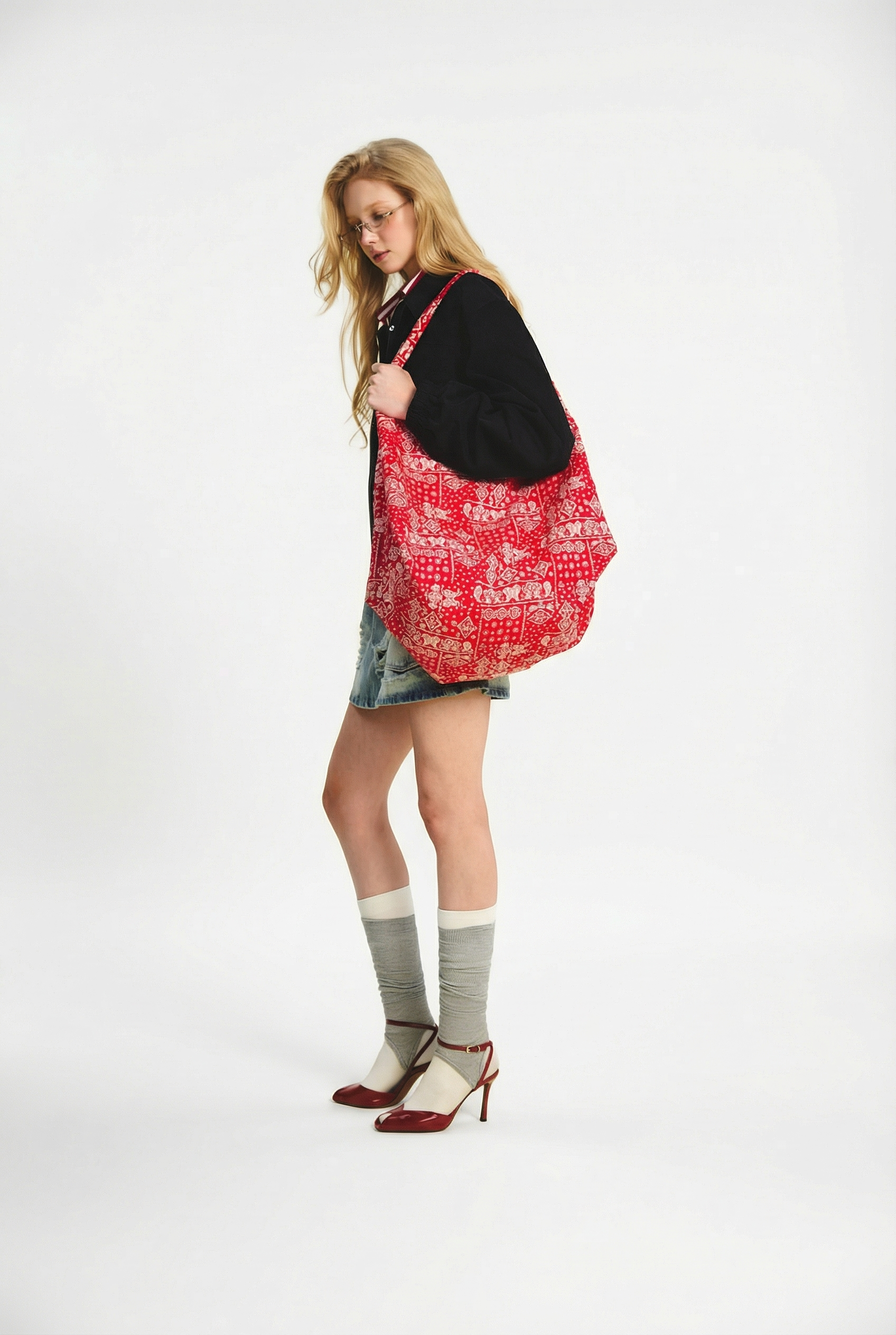 OTHER STORE Duet Paisley Reversible Large Utility Tote In Red