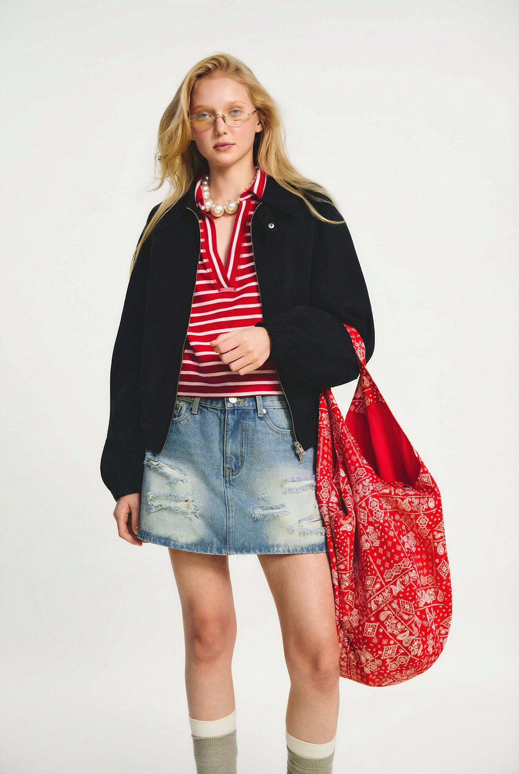OTHER STORE Duet Paisley Reversible Large Utility Tote In Red