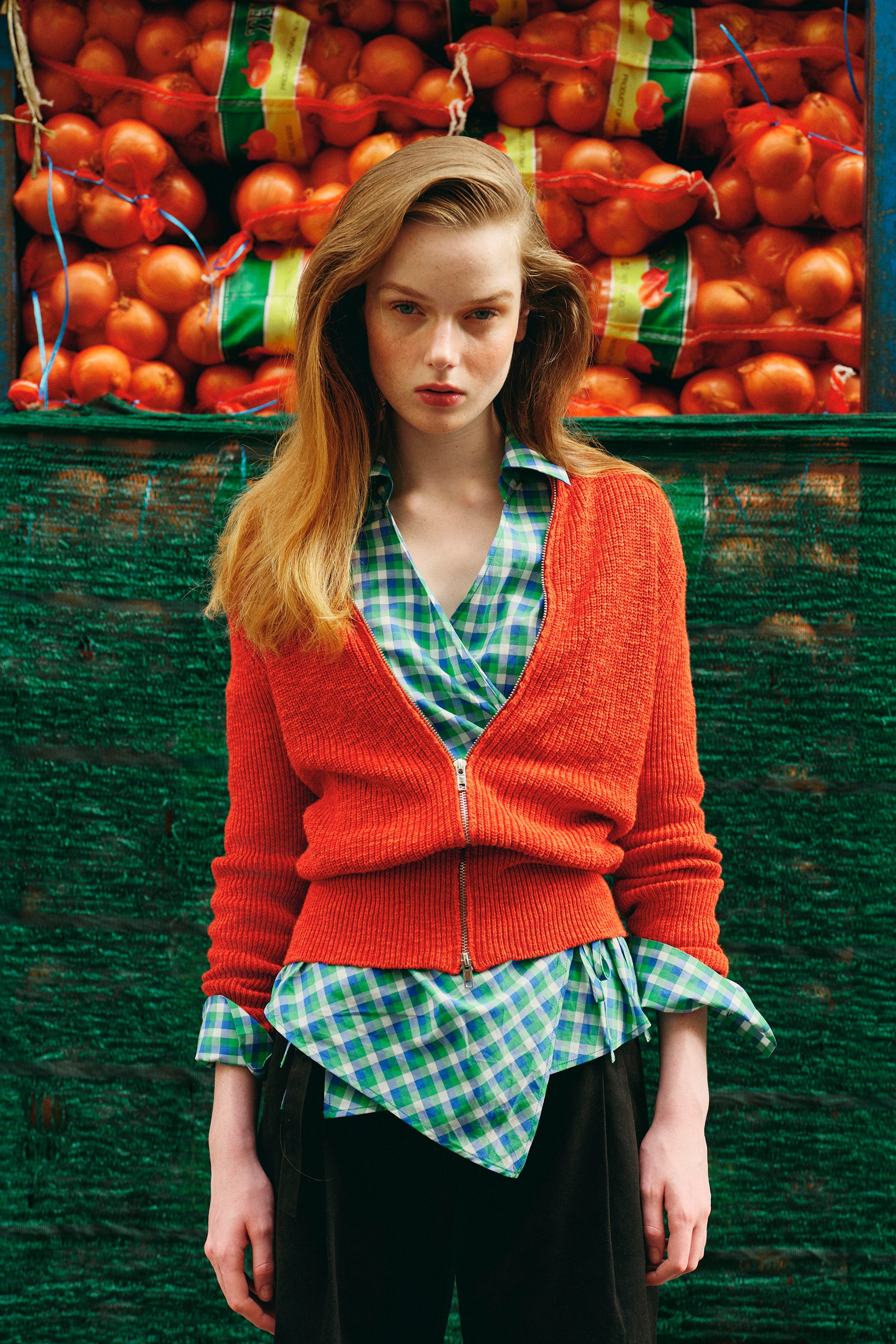 OTHER STORE Pivot Double-Placket Wrap Tie-Waist Shirt In Check