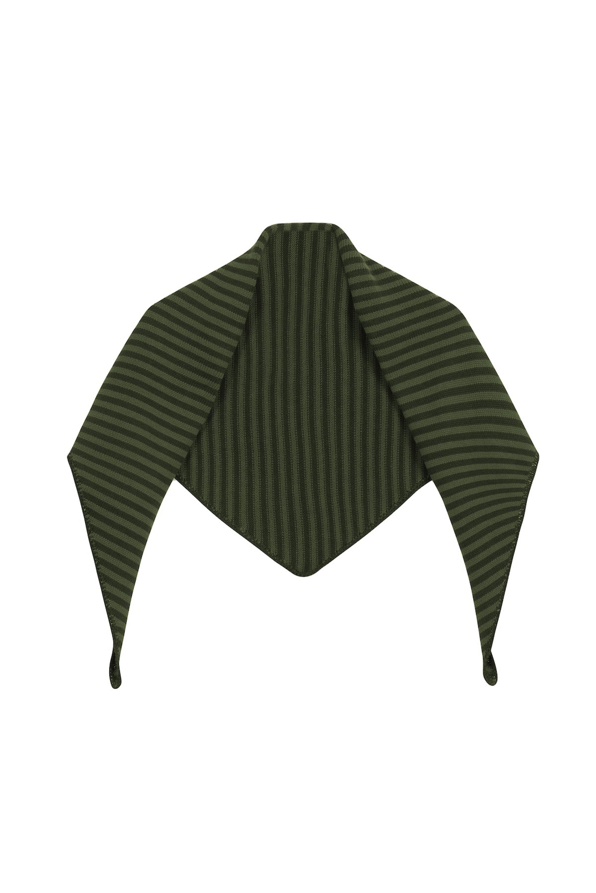 OTHER STORE Verse Hand-Crochet Striped Multi-Way Triangle Scarf In Green