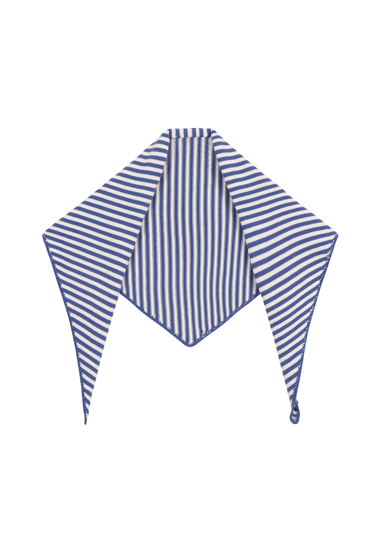 OTHER STORE Verse Hand-Crochet Striped Multi-Way Triangle Scarf In Blue