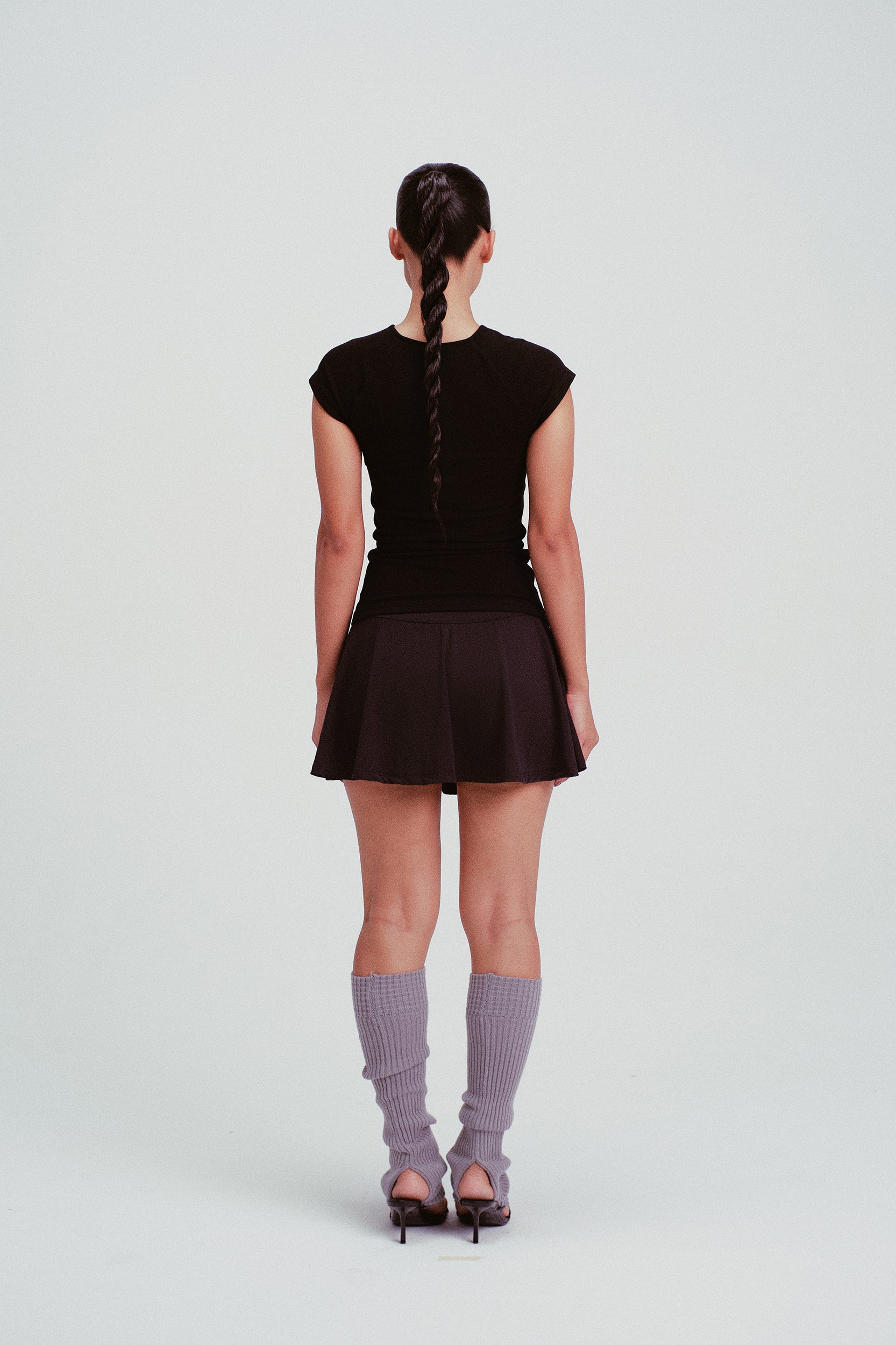 Rhea Reversible Cap-Sleeve Top Black