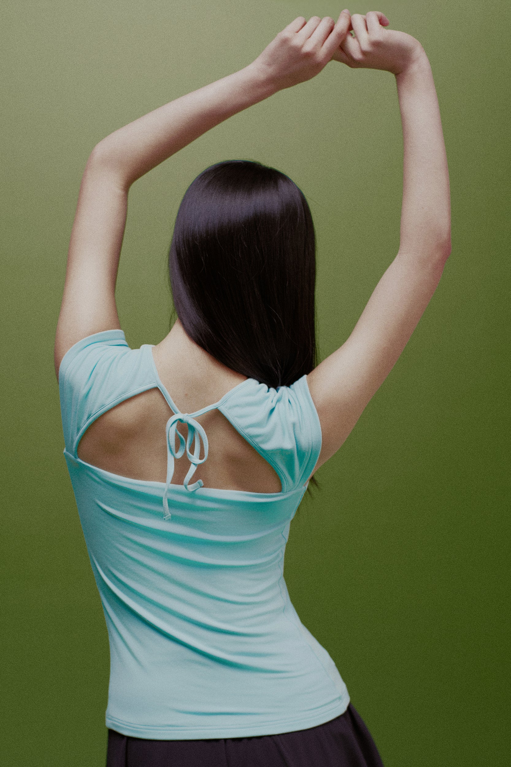 Rhea Reversible Cap-Sleeve Top Sky Blue