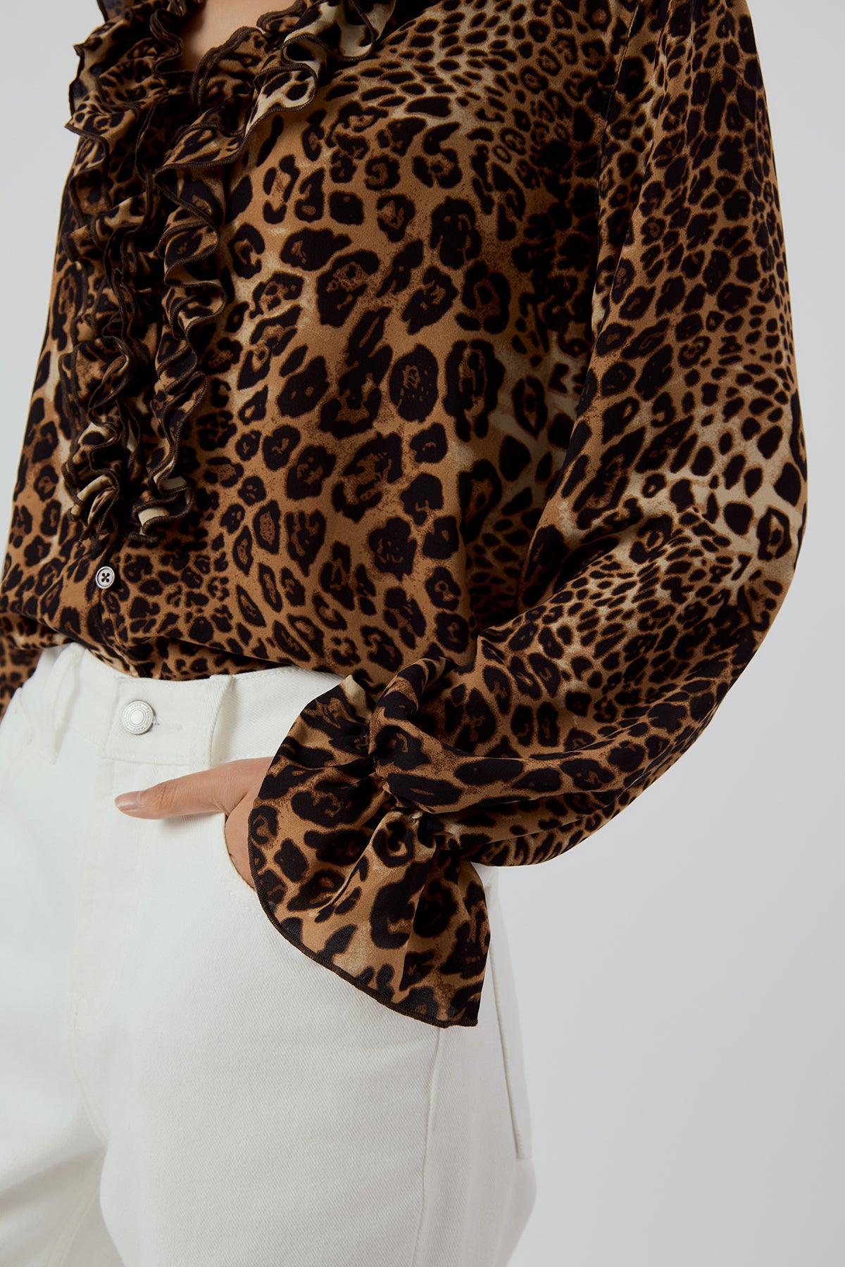 OTHER STORE Sabine Ruffled Leopard Blouse