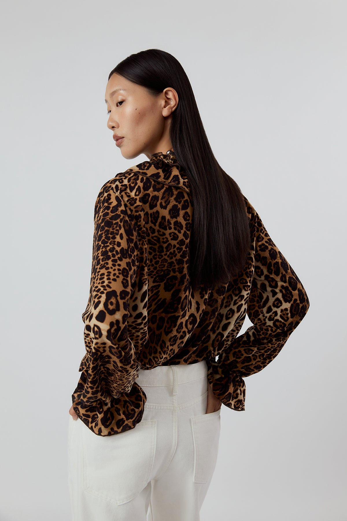 OTHER STORE Sabine Ruffled Leopard Blouse