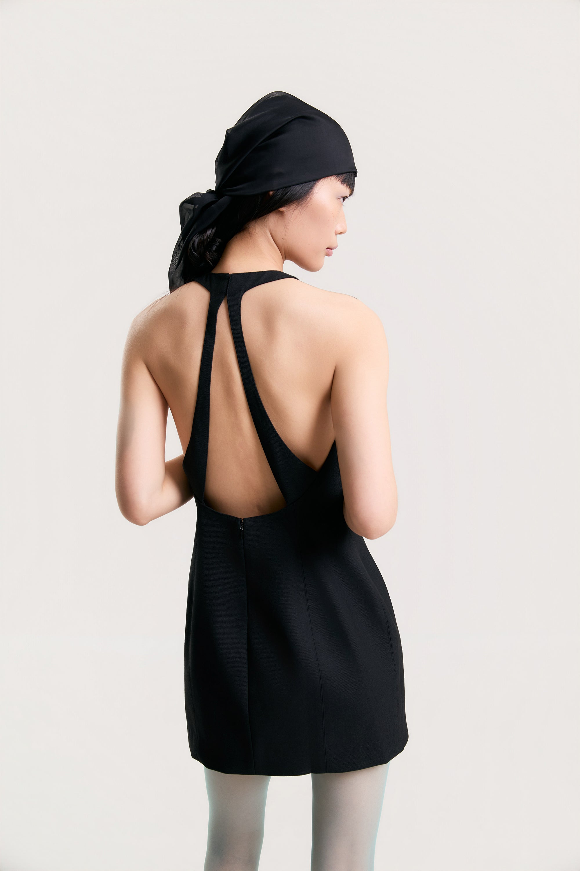 OTHER STORE Selene Open-Back Halter Mini Dress