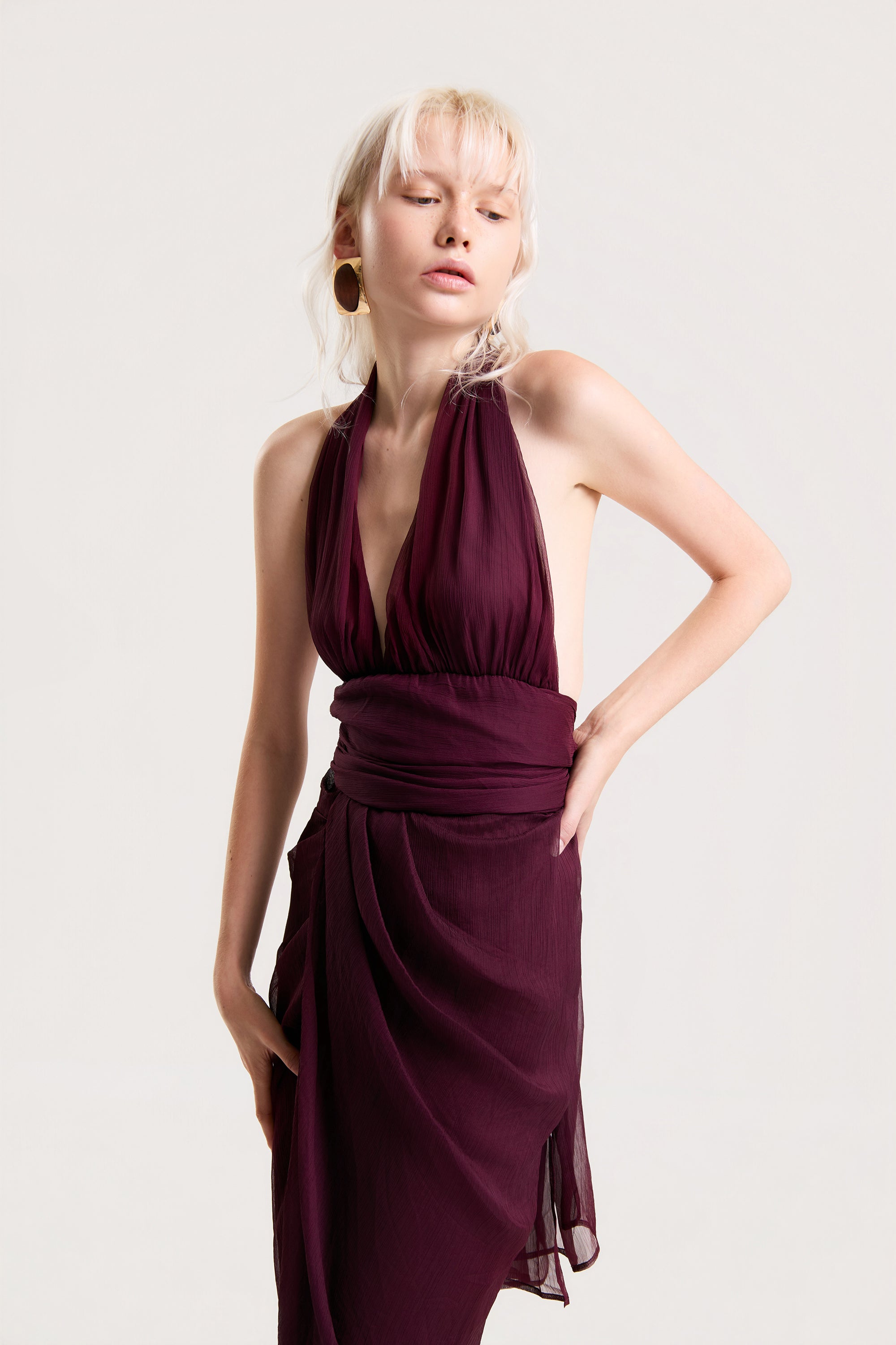 OTHER STORE Seraphine Draped Halter Dress