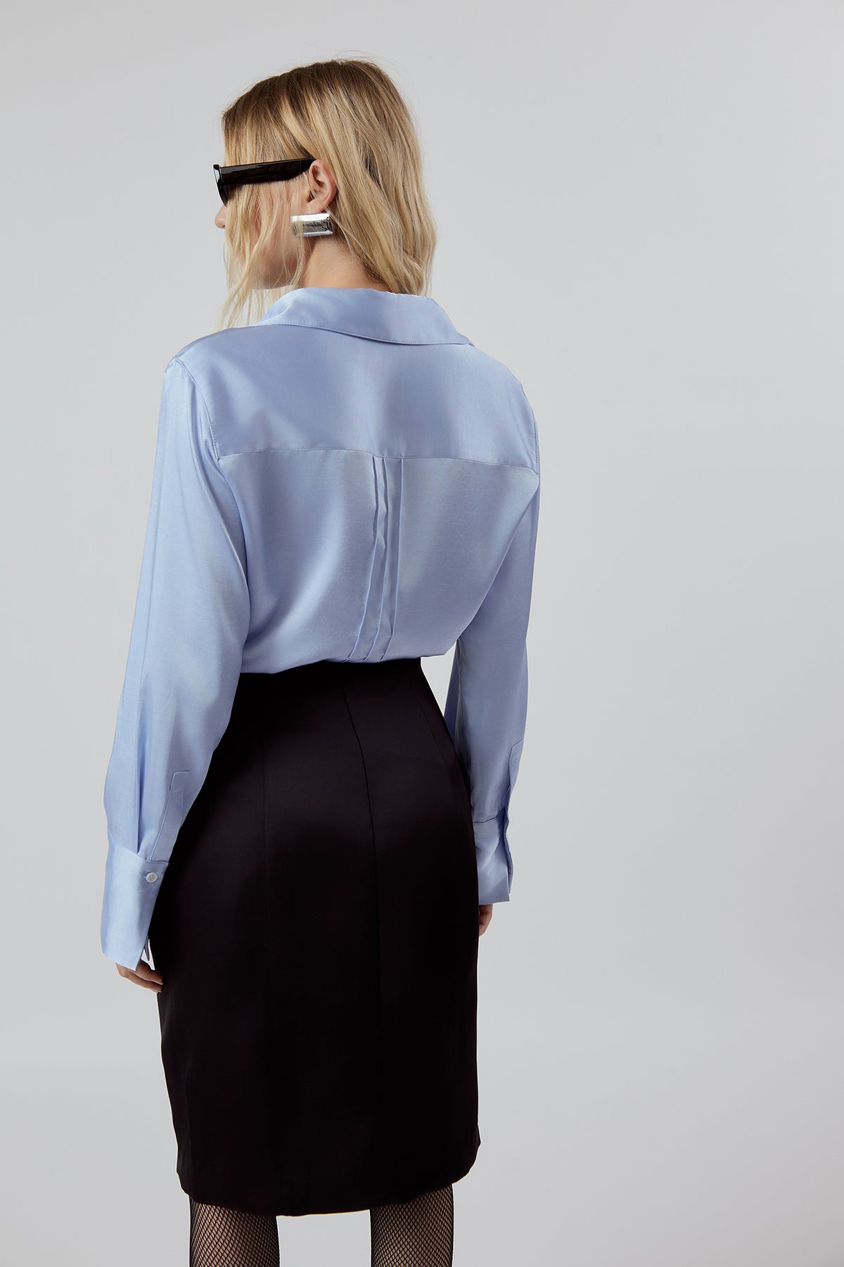 Other Store Serein Tux Pintuck Shirt in Blue