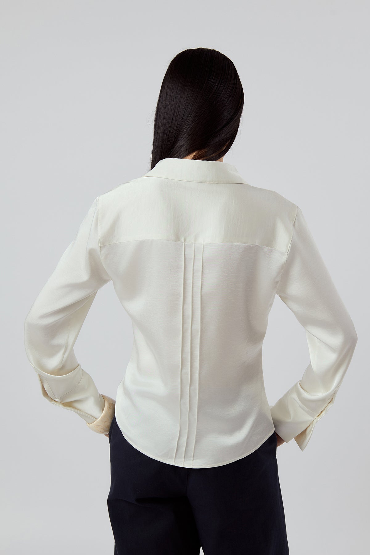 Other Store Serein Tux Pintuck Shirt in Ivory