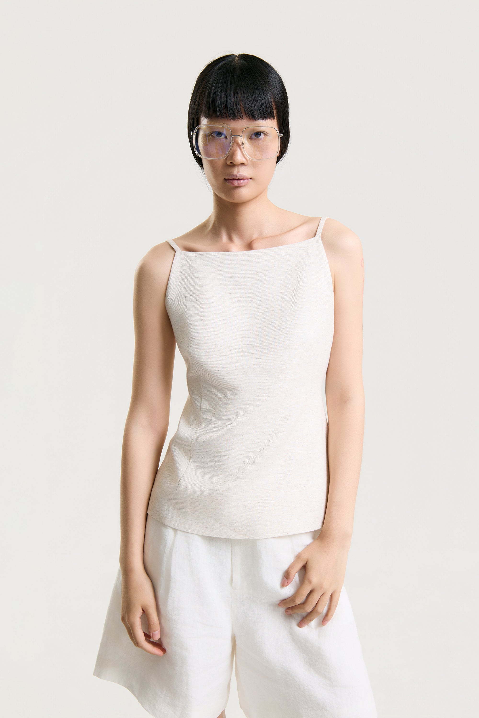 OTHER STORE Solace Open-Back Linen Camisole