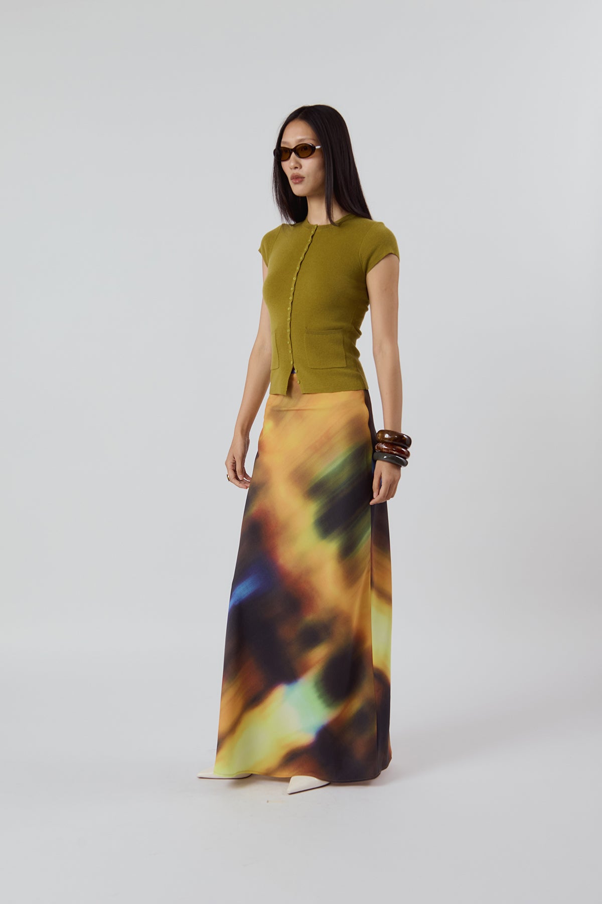 Other Store Solenne Printed Bias-Cut Maxi Skirt
