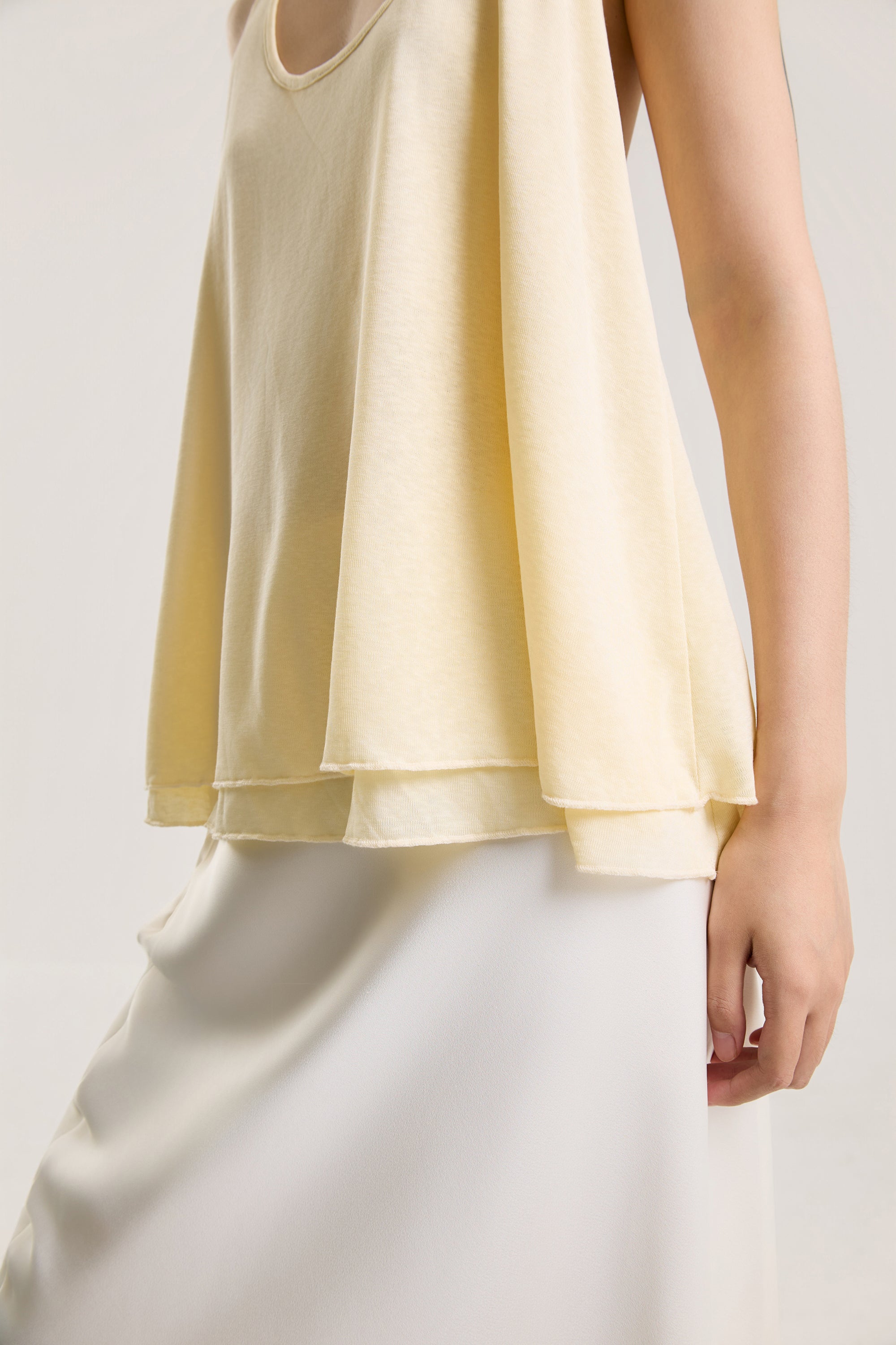 OTHER STORE Sora Layered Tank Topp in Butter Cream