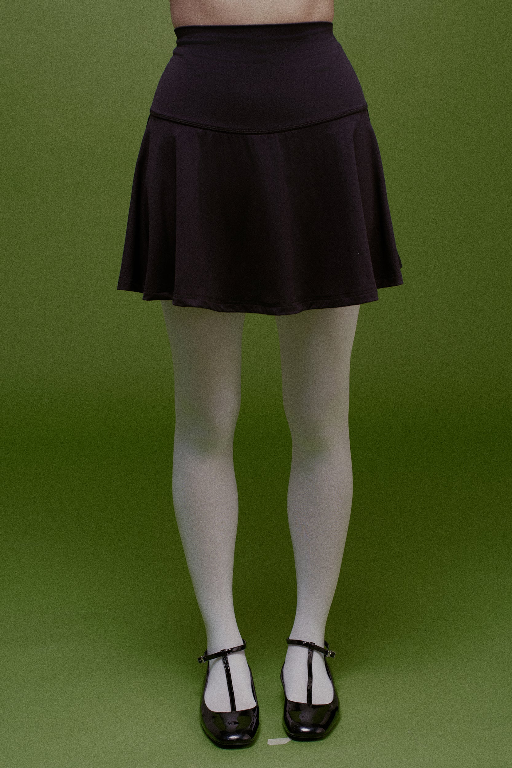 Thea High-Waisted Pleated Mini Skirt Black