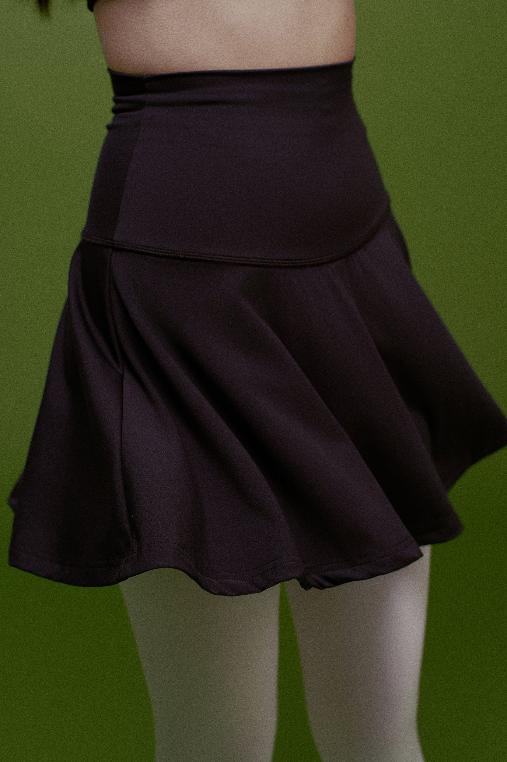 Thea High-Waisted Pleated Mini Skirt Black