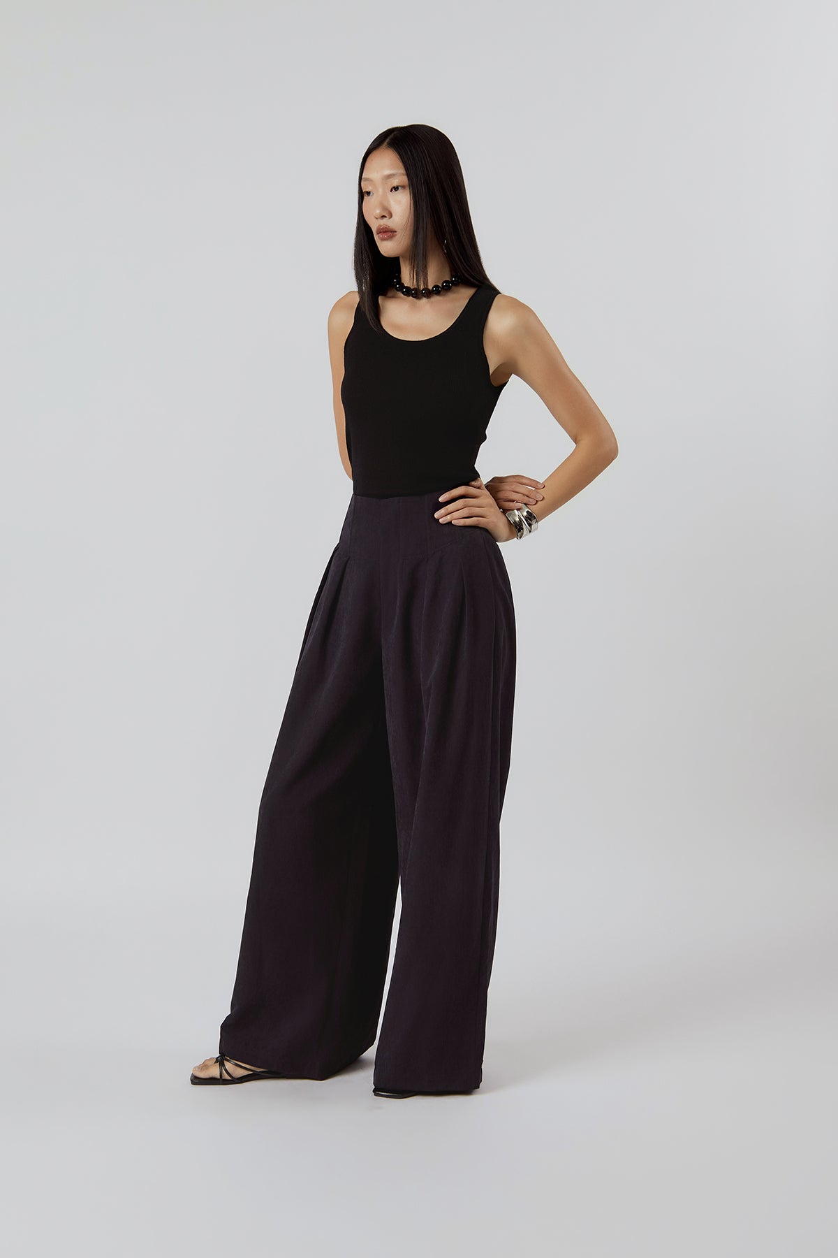Other Store Vesper Boned Wide-Leg Trousers in Navy