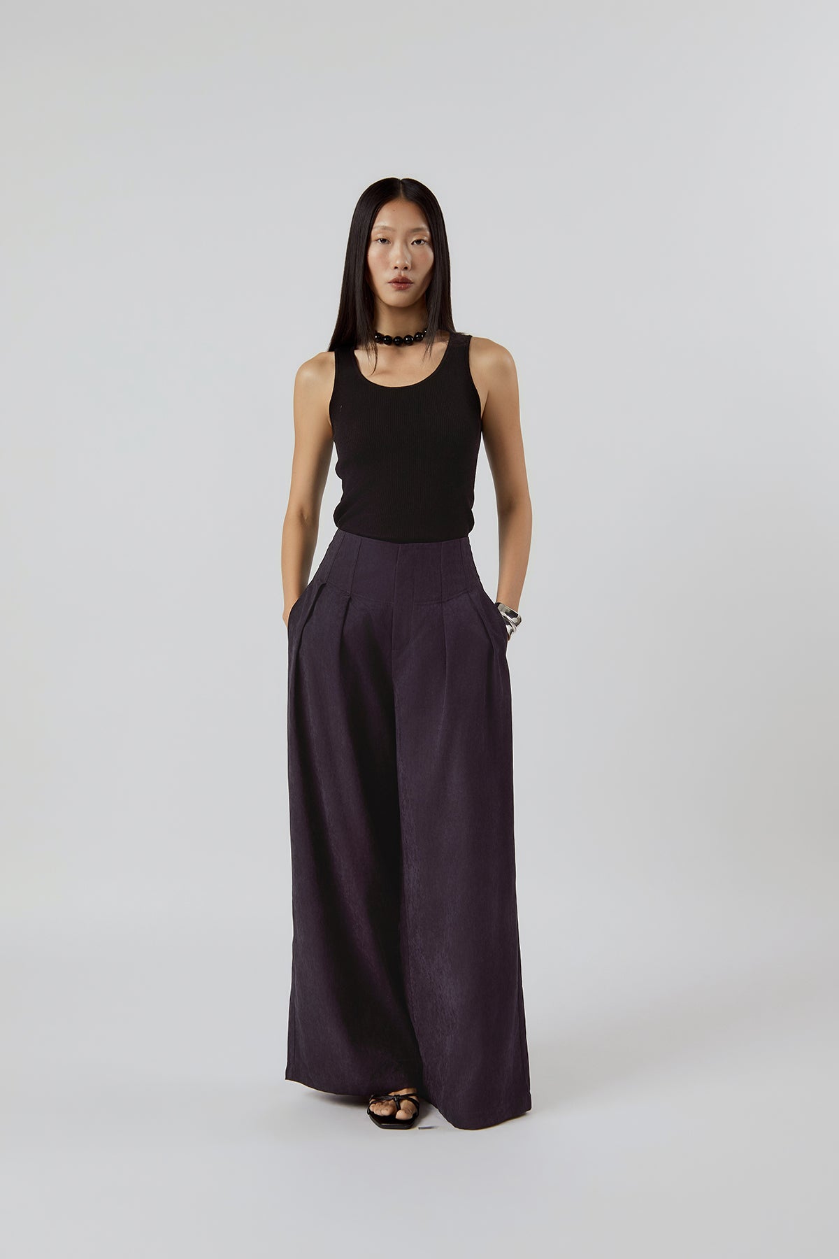 Other Store Vesper Boned Wide-Leg Trousers in Navy
