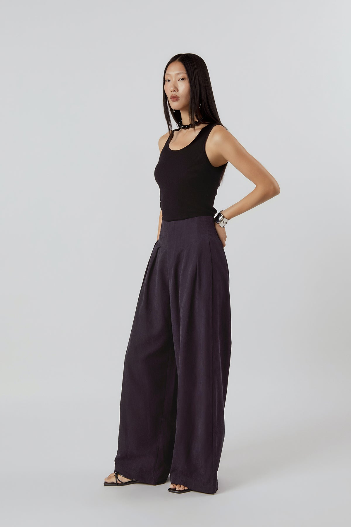 Other Store Vesper Boned Wide-Leg Trousers in Navy