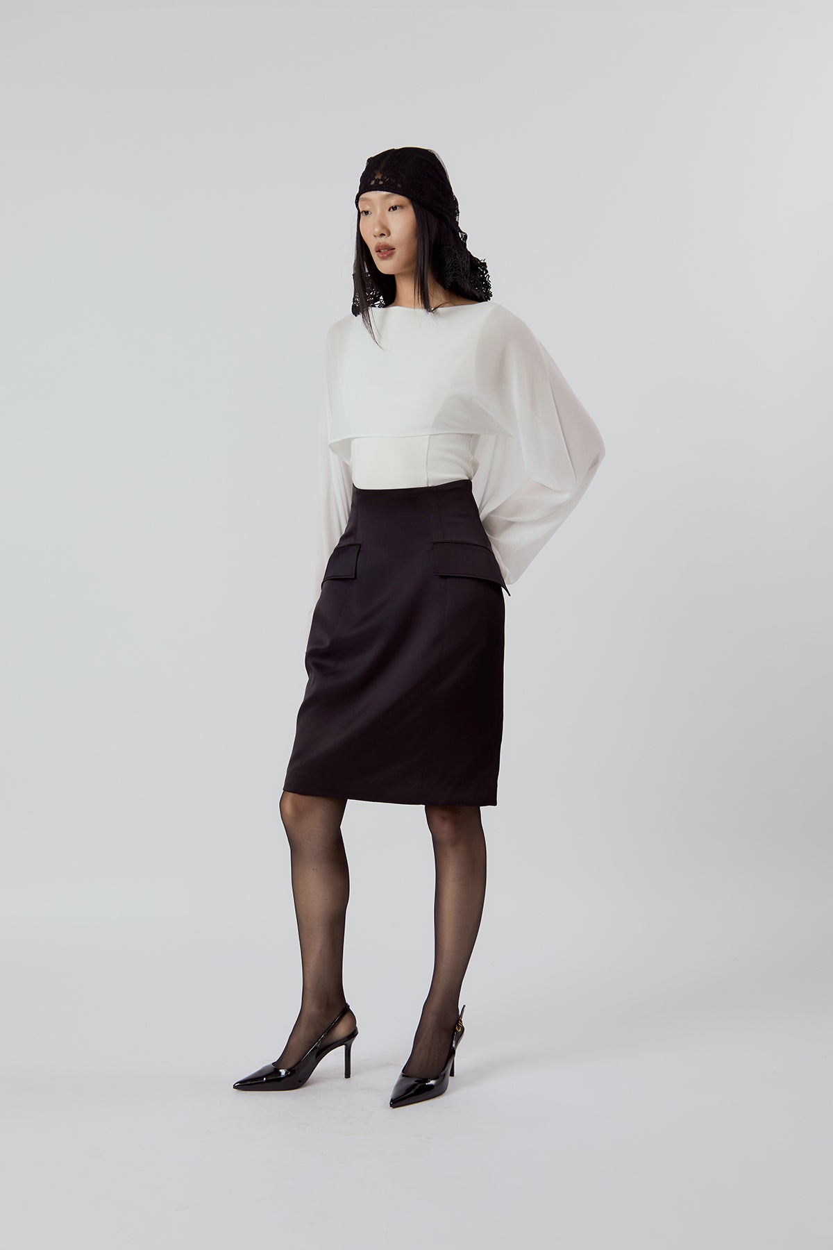 Other Store Vesper Reversible Draped Top in Ivory