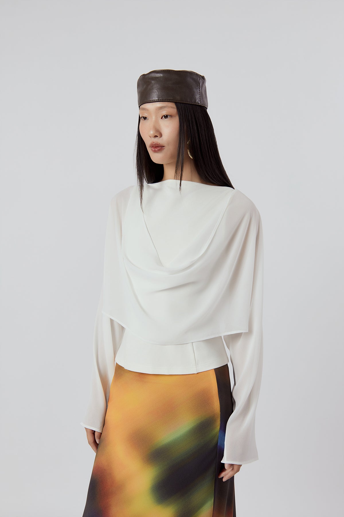 Other Store Vesper Reversible Draped Top in Ivory