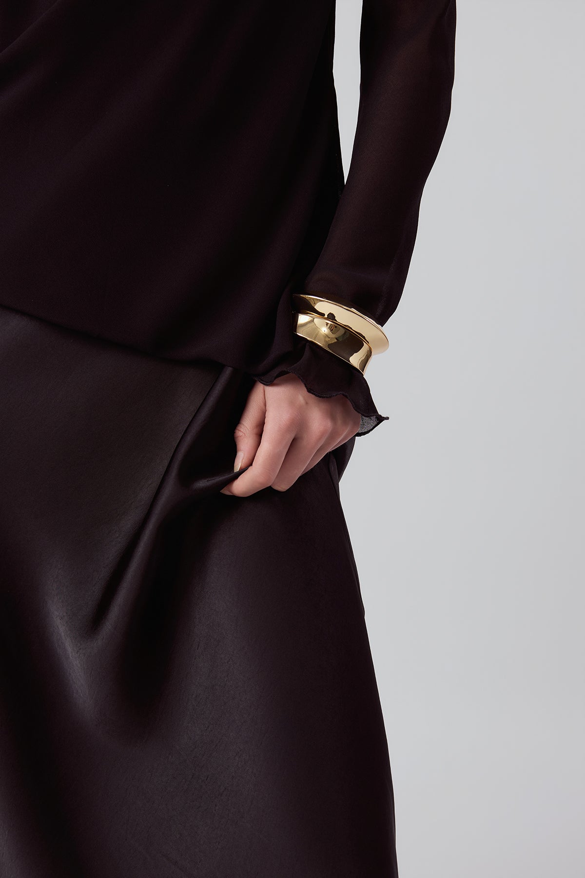 OTHER STORE Vesper Cowl-Neck Layered Maxi Dress in Black