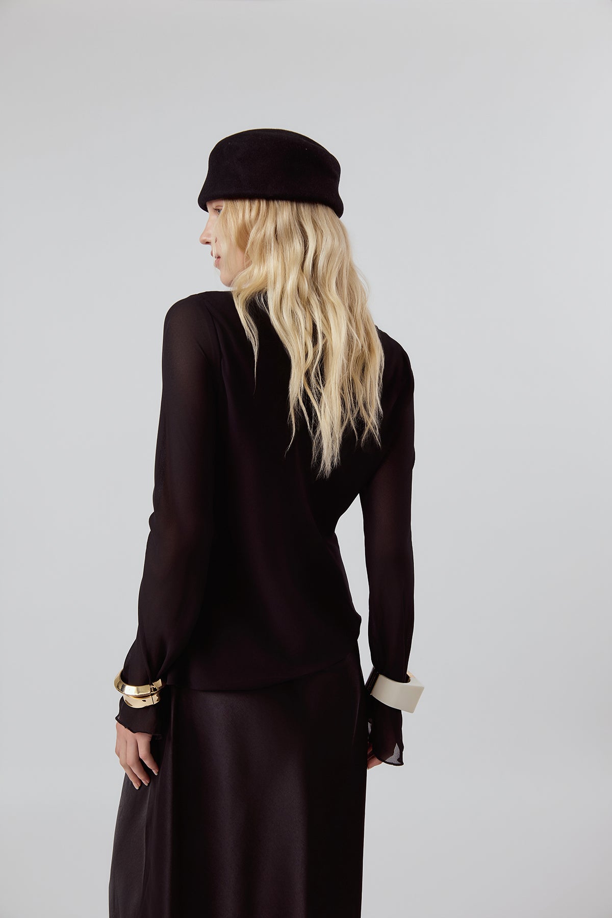 OTHER STORE Vesper Cowl-Neck Layered Maxi Dress in Black