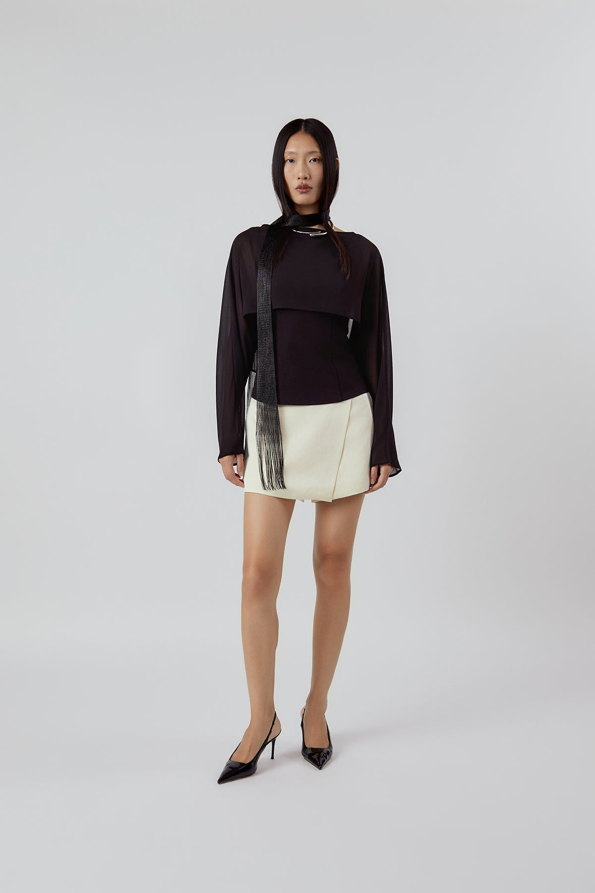 Other Store Vesper Reversible Draped Top in Black