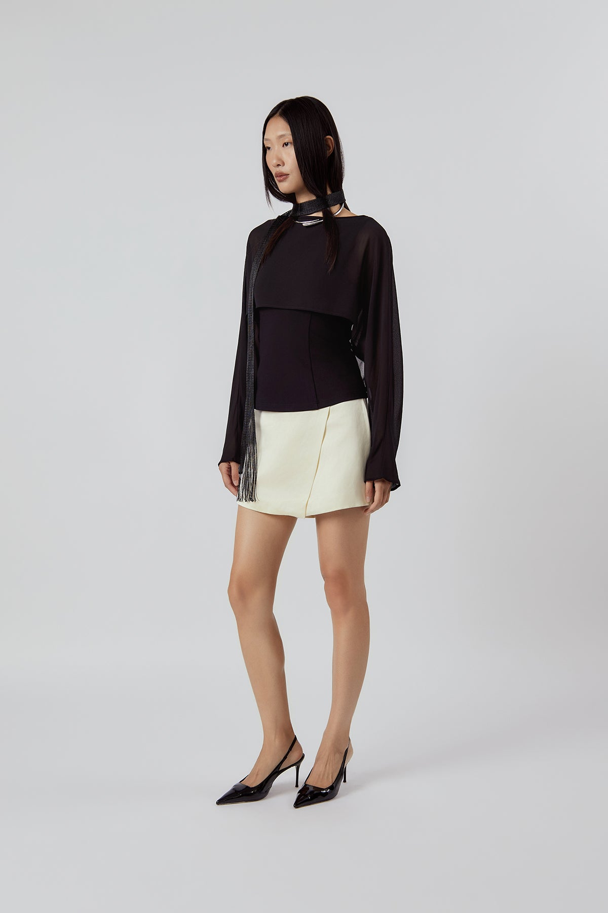 Other Store Vesper Reversible Draped Top in Black