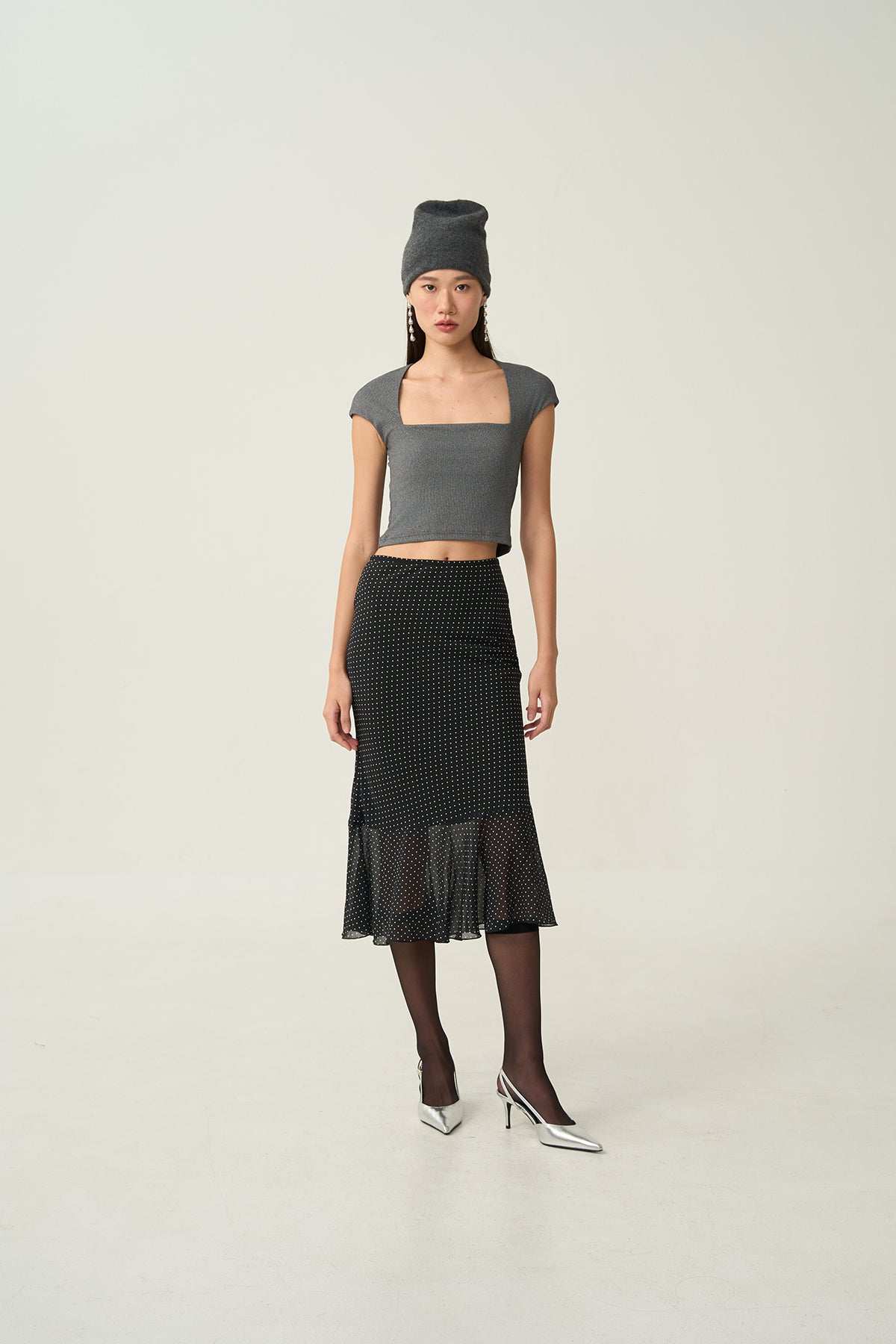 Zoe Fishtail Dot Skirt