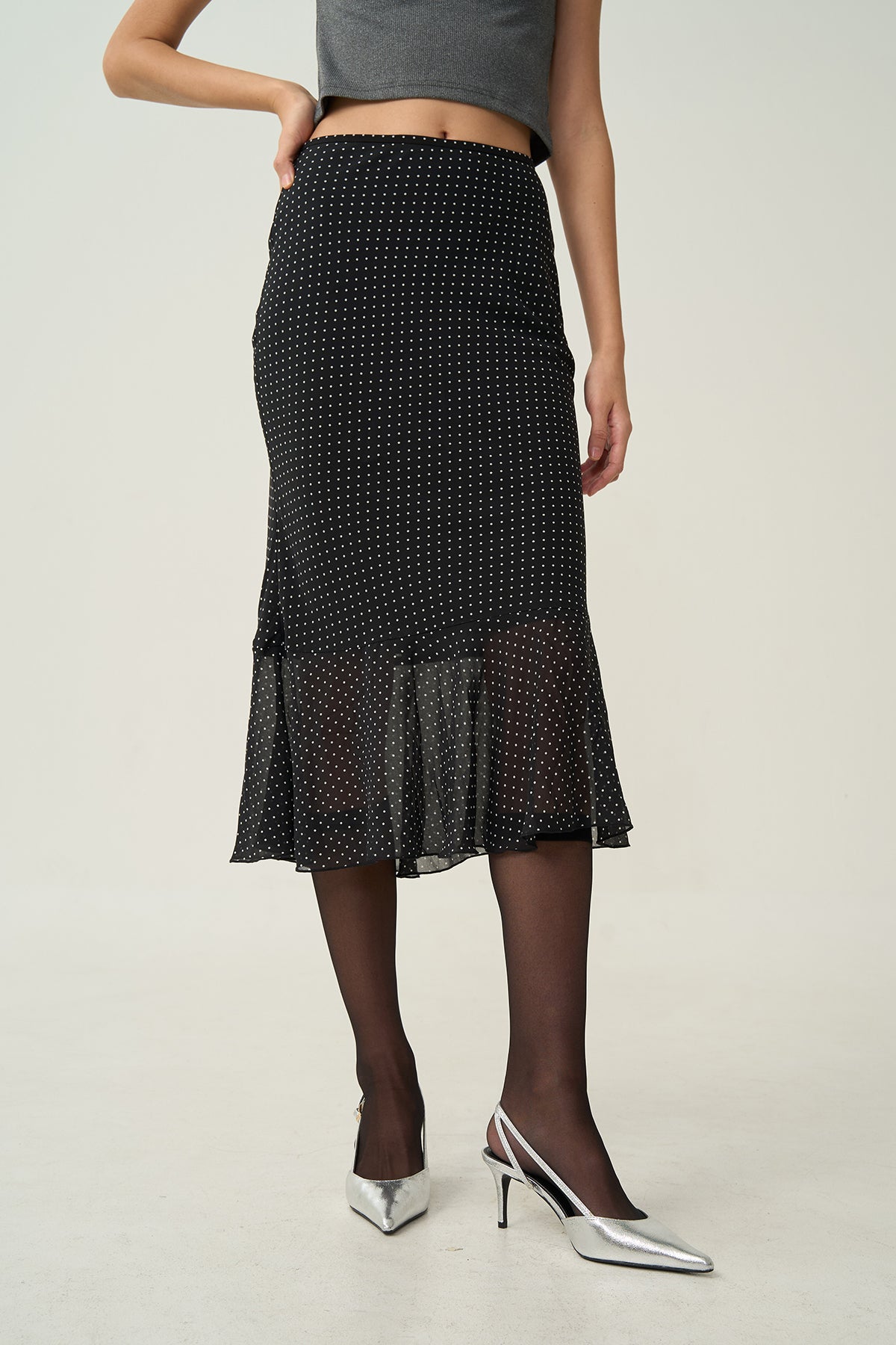 Zoe Fishtail Dot Skirt