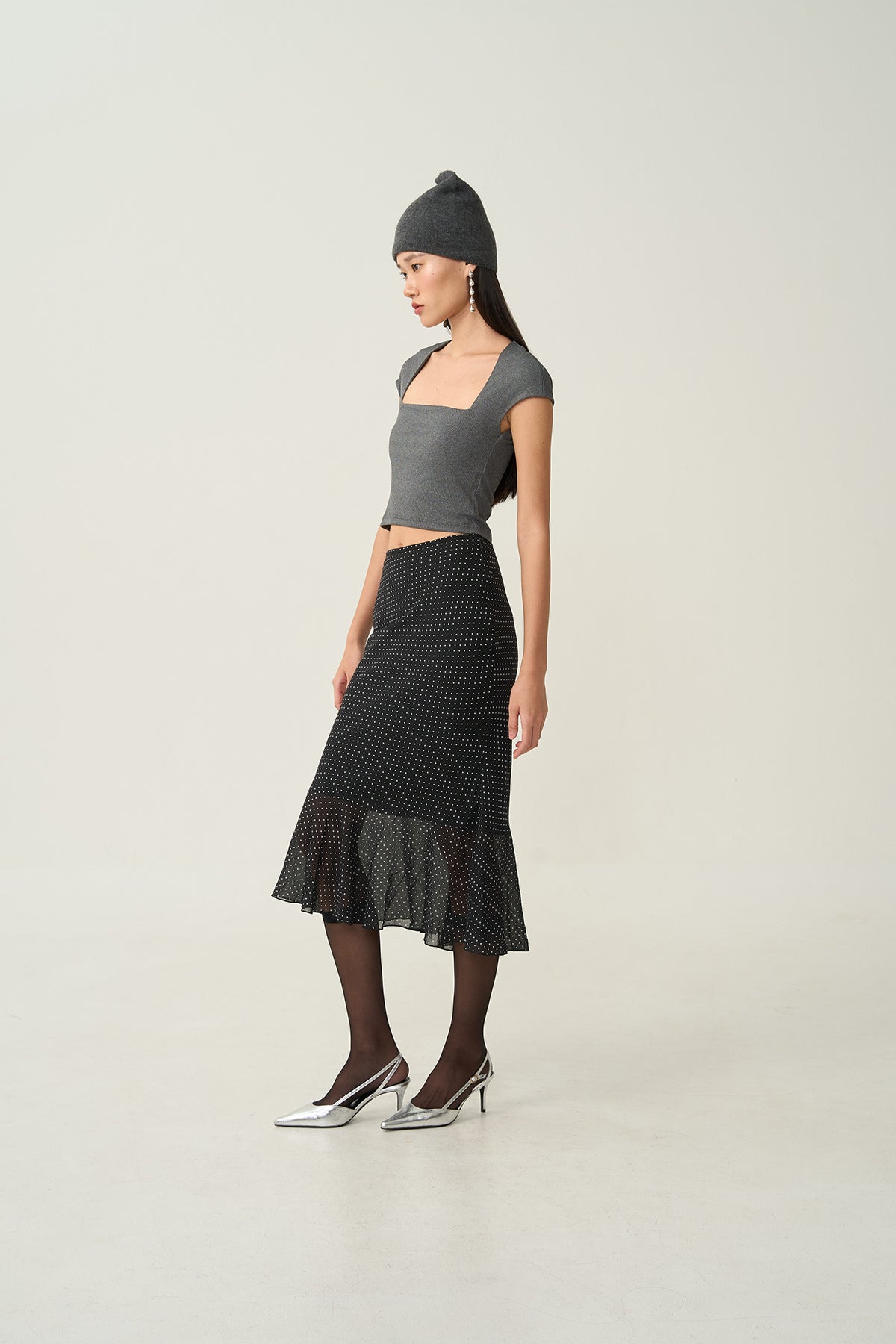 Zoe Fishtail Dot Skirt