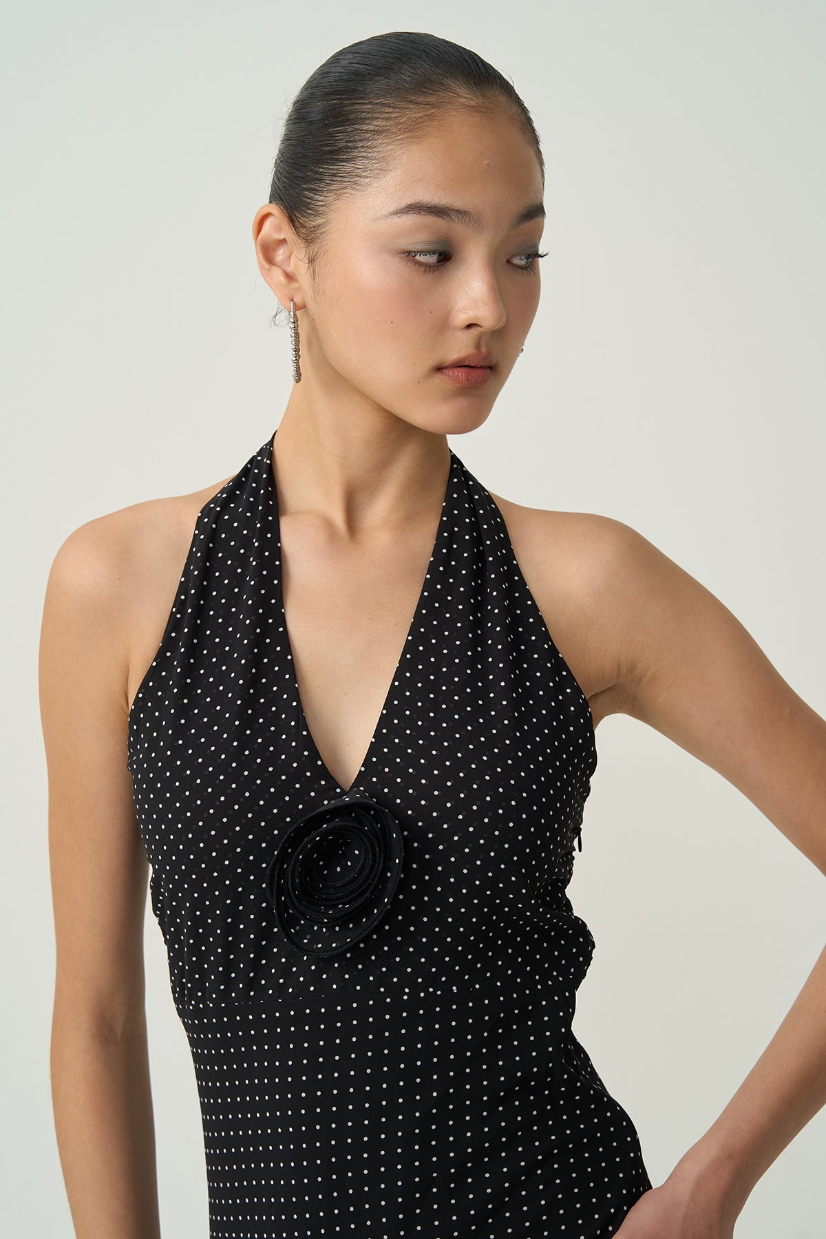 Zoe Halter Dot Dress