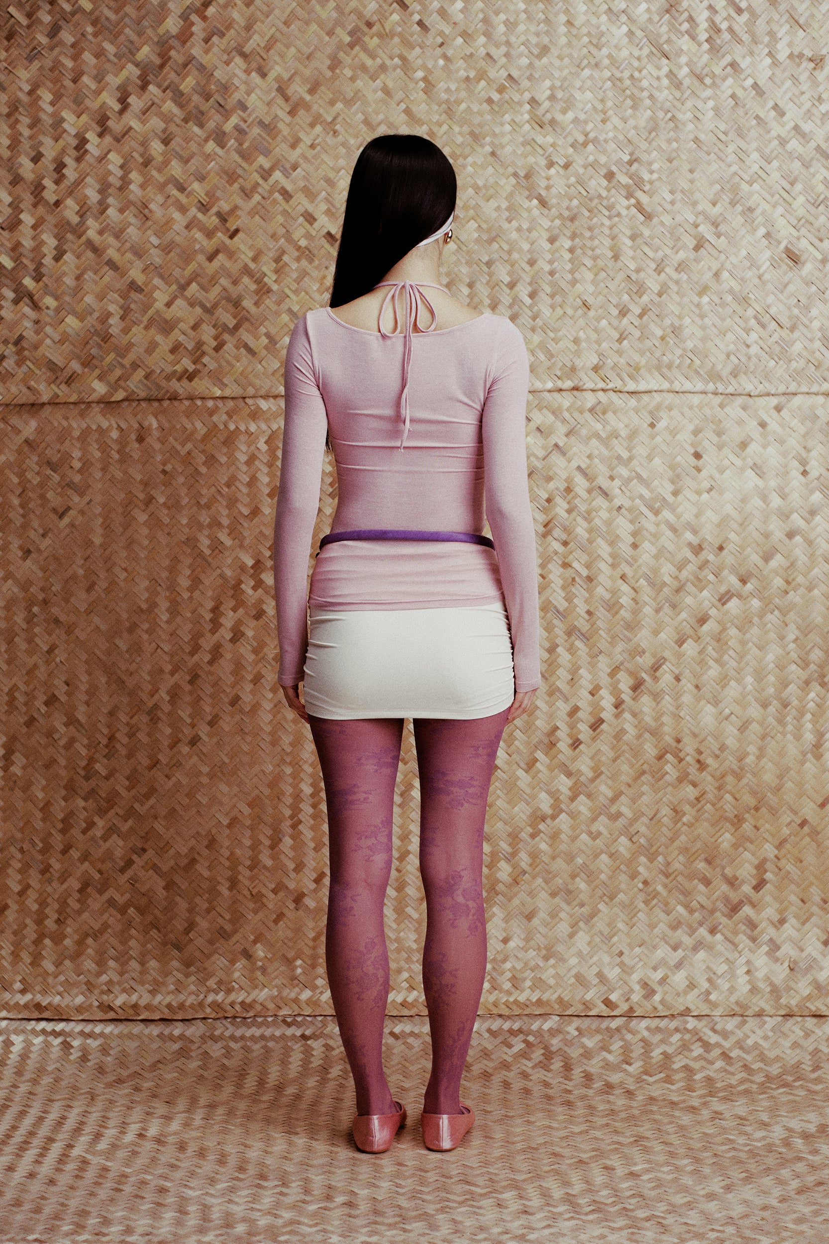 Zora Layered Off-Shoulder Fitted Top Dusty Pink