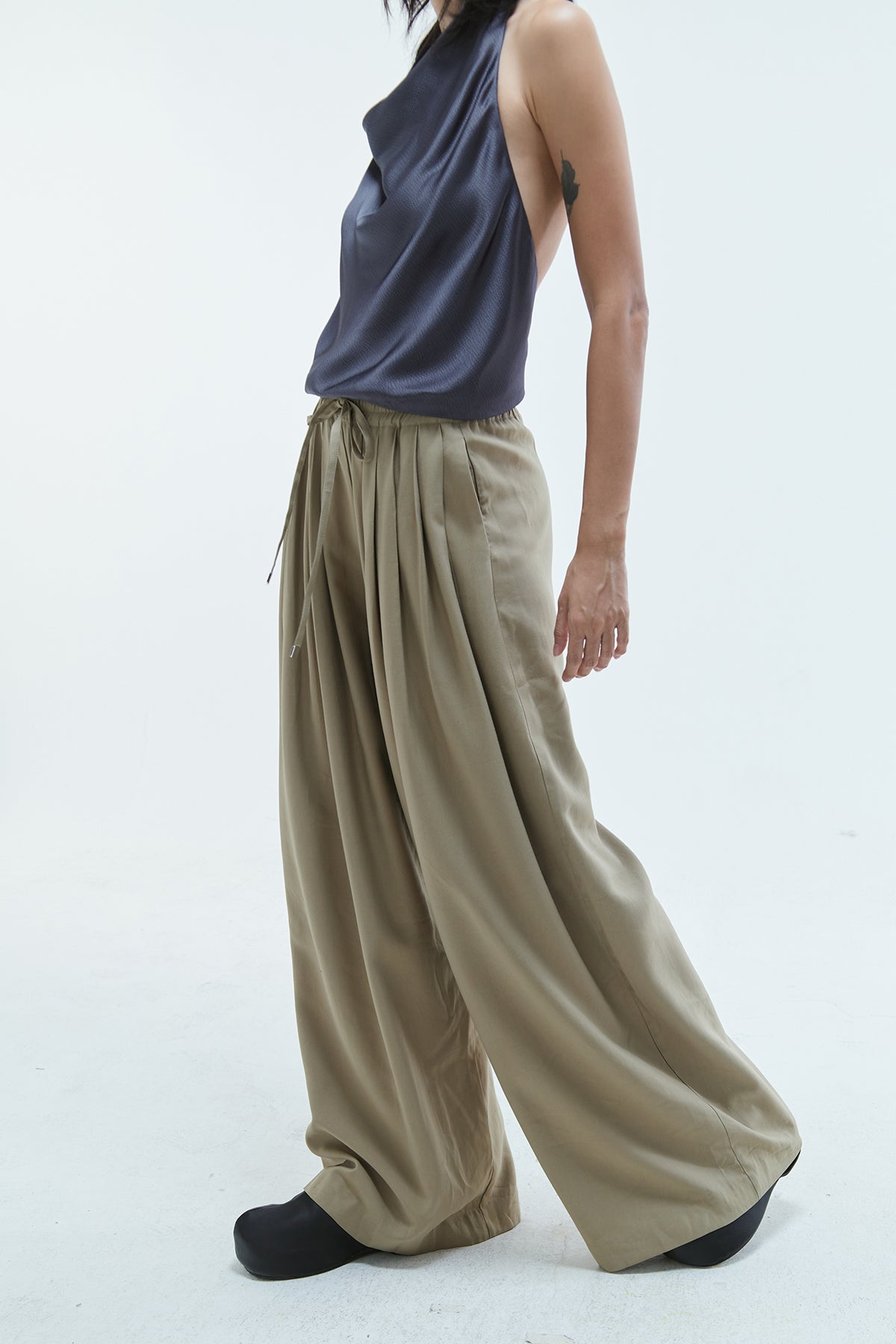 Calypso Drape Halter Top Grey